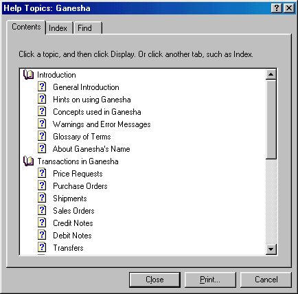 Help Menu