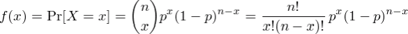 binomial probability function